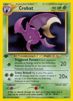 Crobat 4/64 Rare Holo card from Neo Revelation
