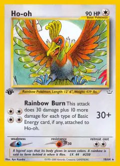 Ho-oh 18/64 Rare card from Neo Revelation