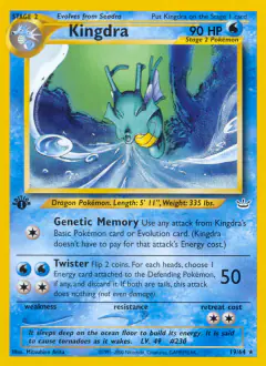 Kingdra 19/64 Rare card from Neo Revelation