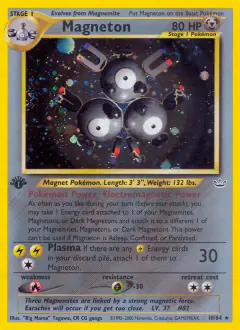Magneton 10/64 Rare Holo card from Neo Revelation