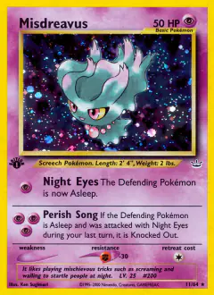 Misdreavus 11/64 Rare Holo card from Neo Revelation