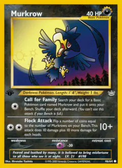 Murkrow 46/64 Common card from Neo Revelation