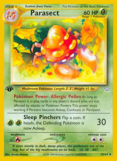 Parasect 35/64 Uncommon card from Neo Revelation