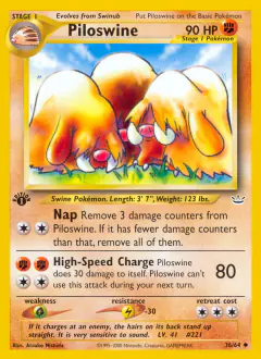 Piloswine 36/64 Uncommon card from Neo Revelation