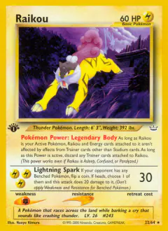 Raikou 22/64 Rare card from Neo Revelation