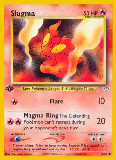 Slugma 53/64 Common card from Neo Revelation