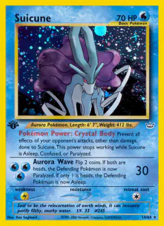 Suicune 14/64 Rare Holo card from Neo Revelation