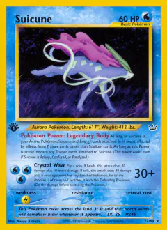 Suicune 27/64 Rare card from Neo Revelation