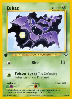 Zubat 59/64 Common card from Neo Revelation