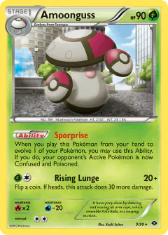 Amoonguss 9/99 Rare card from Next Destinies