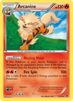 Arcanine 12/99 Rare card from Next Destinies