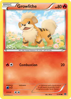 Growlithe 11/99 Common card from Next Destinies