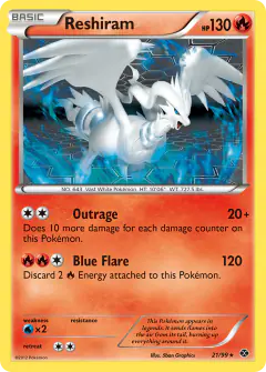 Reshiram 21/99 Rare card from Next Destinies