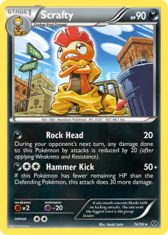 Scrafty 74/99 Rare Holo card from Next Destinies