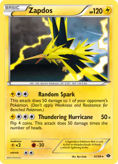 Zapdos 41/99 Rare Holo card from Next Destinies