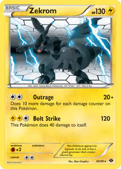 Zekrom 50/99 Rare card from Next Destinies