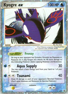 Kyogre ex 037 Promo card from Nintendo Black Star Promos