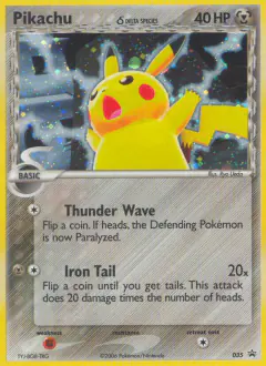 Pikachu δ 035 Promo card from Nintendo Black Star Promos