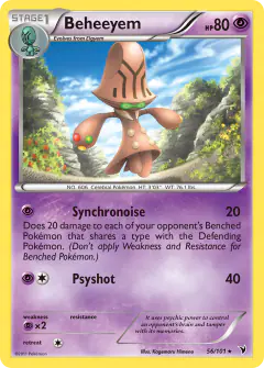 Beheeyem 56/101 Rare card from Noble Victories