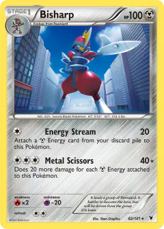 Bisharp 82/101 Rare Holo card from Noble Victories