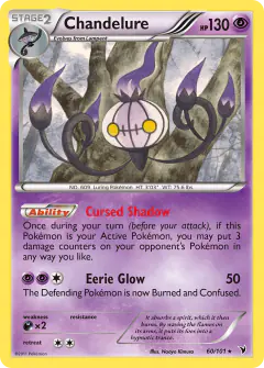 Chandelure 60/101 Rare card from Noble Victories