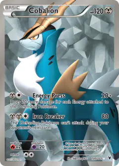 Cobalion 100/101 Rare Ultra card from Noble Victories