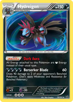 Hydreigon 79/101 Rare Holo card from Noble Victories