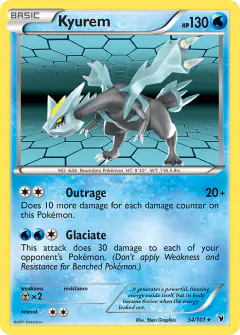 Kyurem 34/101 Rare Holo card from Noble Victories