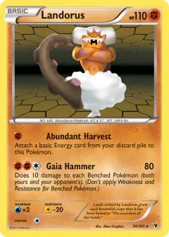 Landorus 74/101 Rare Holo card from Noble Victories