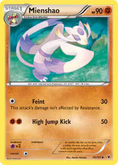 Mienshao 70/101 Uncommon card from Noble Victories