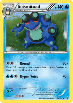 Seismitoad 24/101 Rare card from Noble Victories