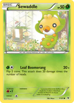 Sewaddle 1/101 Common card from Noble Victories