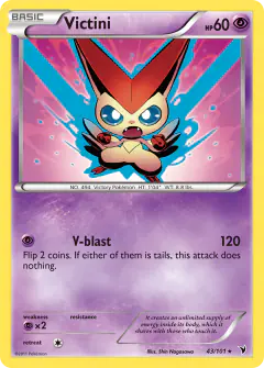 Victini 43/101 Rare card from Noble Victories