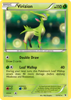 Virizion 13/101 Rare Holo card from Noble Victories