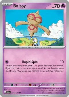 Baltoy 094/197 Common card from Obsidian Flames