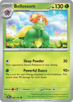 Bellossom 003/197 Uncommon card from Obsidian Flames