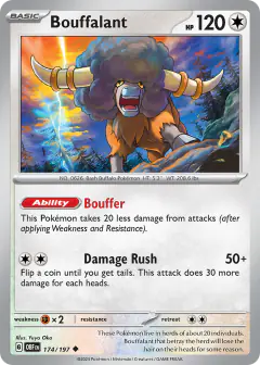 Bouffalant 174/197 Uncommon card from Obsidian Flames