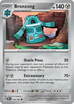 Bronzong 145/197 Uncommon card from Obsidian Flames