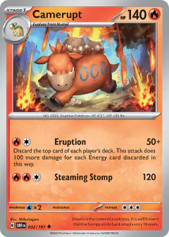 Camerupt 032/197 Uncommon card from Obsidian Flames