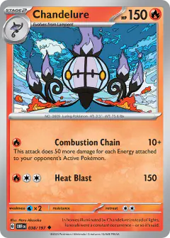 Chandelure 038/197 Uncommon card from Obsidian Flames