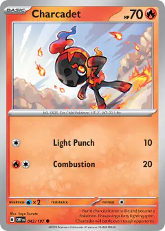 Charcadet 043/197 Common card from Obsidian Flames