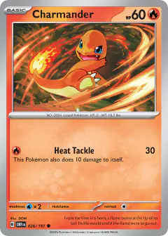 Charmander 026/197 Common card from Obsidian Flames