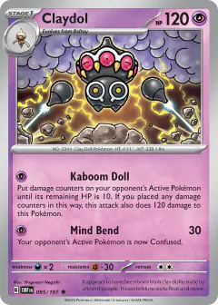 Claydol 095/197 Rare card from Obsidian Flames