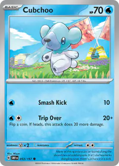 Cubchoo 053/197 Common card from Obsidian Flames