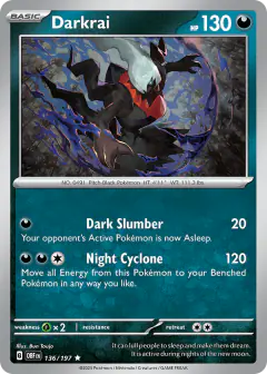 Darkrai 136/197 Rare card from Obsidian Flames