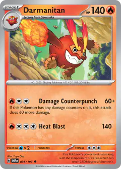 Darmanitan 035/197 Uncommon card from Obsidian Flames