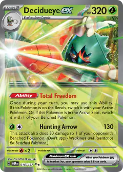 Decidueye ex 015/197 Double Rare card from Obsidian Flames