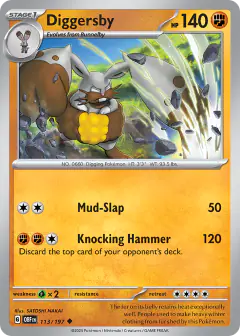 Diggersby 113/197 Uncommon card from Obsidian Flames