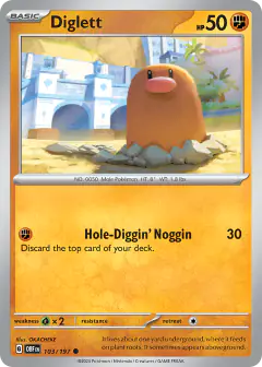 Diglett 103/197 Common card from Obsidian Flames