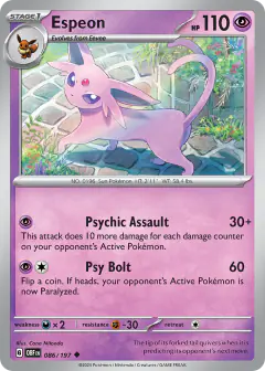 Espeon 086/197 Uncommon card from Obsidian Flames